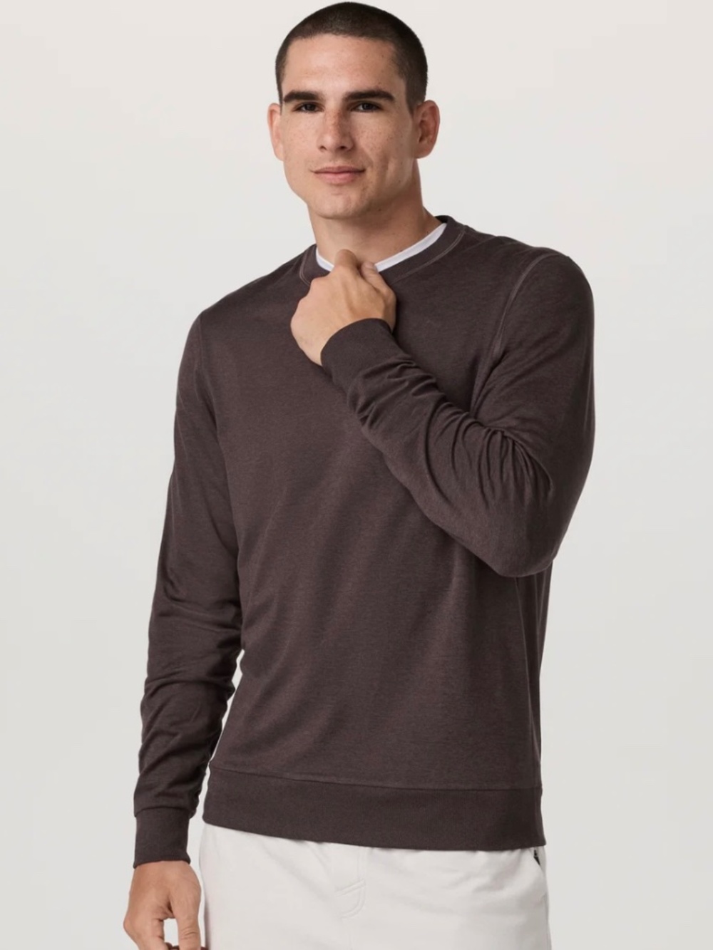 Vuori Ponto Performance Crew in Sangria Heather
